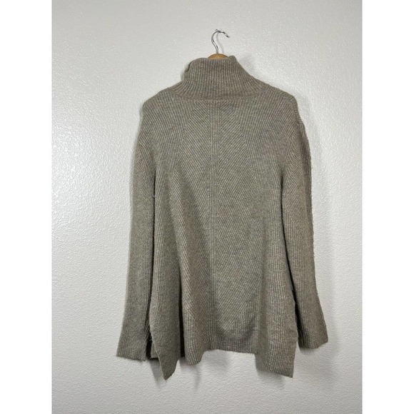 Sweet Romeo Abstract Ribbed Turtleneck Tunic Sweater XL Heather Latte Cozy Knit - Picture 4 of 5